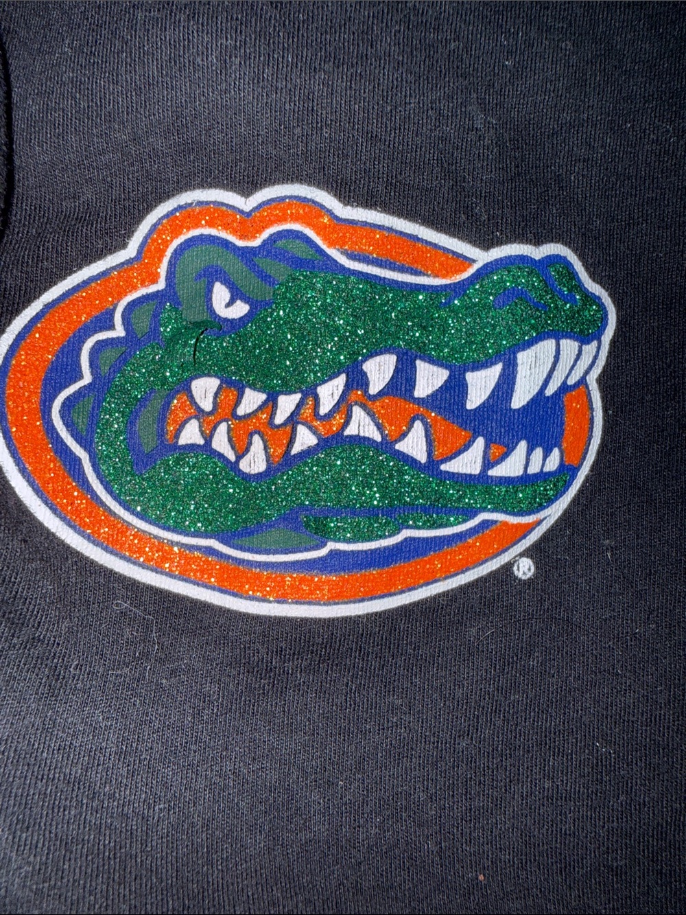 University of Florida Gators Gymnastics Black Glittered Long-Sleeve Tee XS